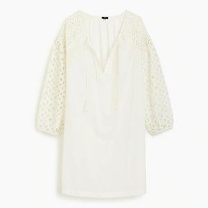 JCREW Ivory short eyelet tunic in organic cotton M